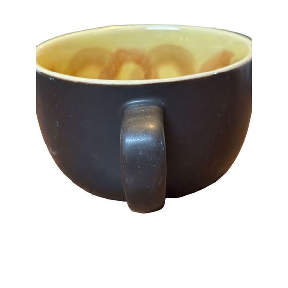 Starbucks 2012 Matte Black Yellow Sunflower Inside Bone China Coffee Tea Mug Cup - Picture 5 of 5